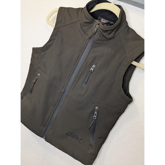 Rafter C Cowboy Kid Unisex Size Small Western Rancher Brown Bonded Full Zip Vest - Picture 2 of 7